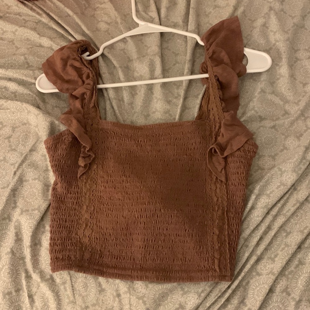 Brown SO goods for life crop top